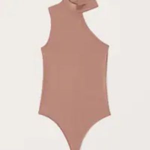 Abercrombie Seamless Cutout Bodysuit Large Taupe/Brown